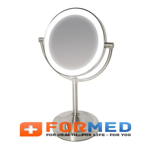 Косметическое двустороннее зеркало 7-ми увеличение с регулируемой подсветкой HoMedics