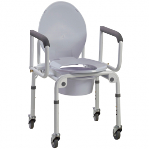 Стальной стул-туалет на колесах с откидными подлокотниками OSD-2107D