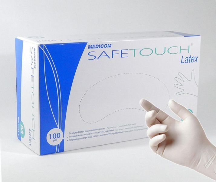 Перчатки латексные Medicom Safe-Touch Latex (500 пар, белые)