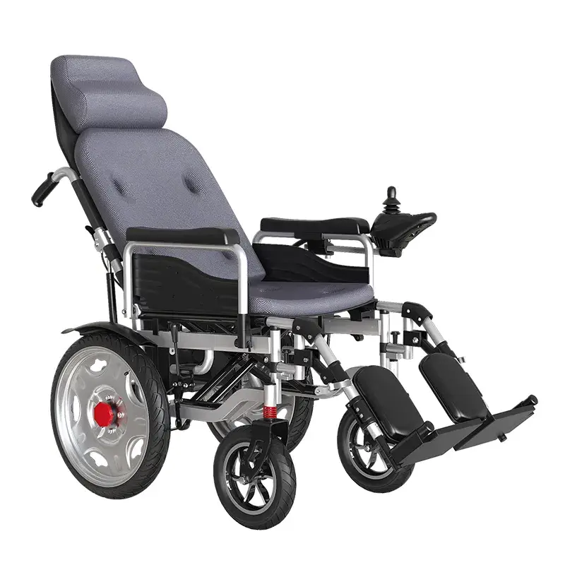 Складная электрическая коляска для инвалидов с подголовником MIRID D-812